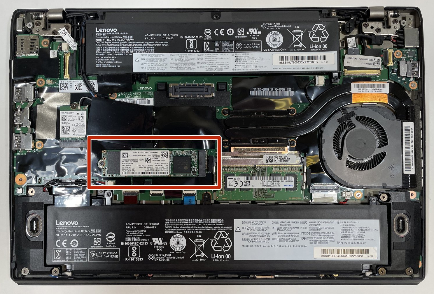 Internal Photo of Lenovo thinkpad S2 T460S T470S silver frame with trackpoint backlit US keyboard high copy (ThinkPad T470S)